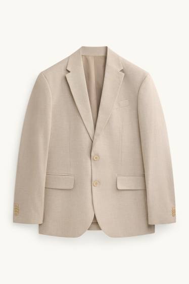 Hommes - Veste de costume - regular fit - lin mélangé - beige
