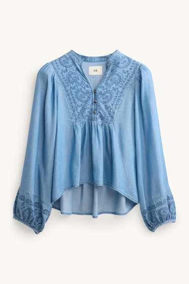 Damen - Jeans-Bluse - jeansblau