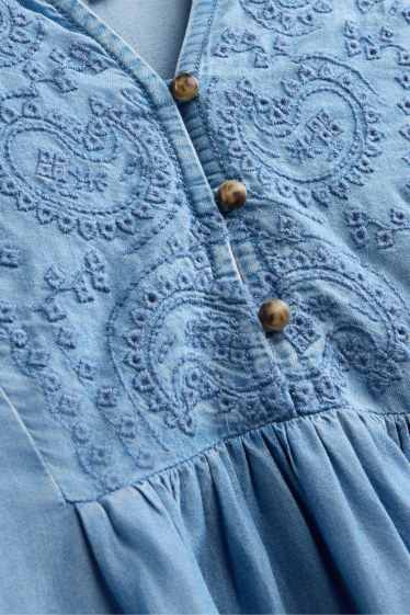 Damen - Jeans-Bluse - jeansblau