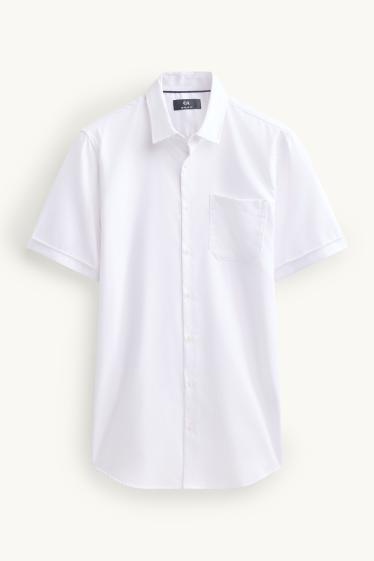 Herren - Businesshemd - Regular Fit - Kent - strukturiert - weiß