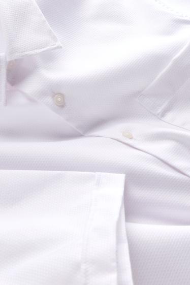 Herren - Businesshemd - Regular Fit - Kent - strukturiert - weiß