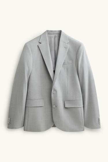 Herren - Sakko - Slim Fit - kariert - hellgrau