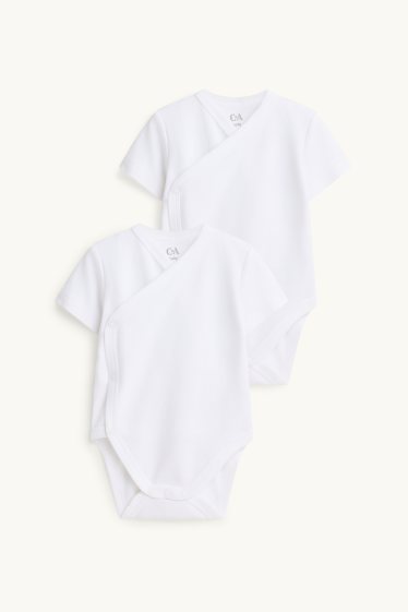 Unisex - Multipack 2er - Baby-Wickelbody - weiss