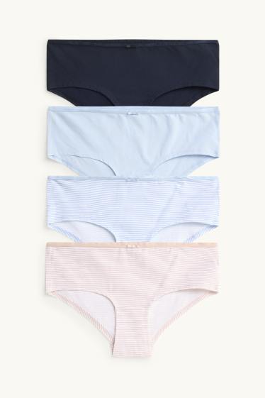 Femmes - Lot de 4 - shortys - rose pâle / bleu clair