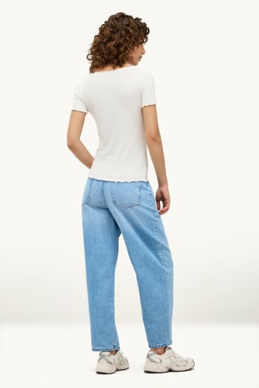 Donna - Barrel jeans - vita alta - jeans azzurro