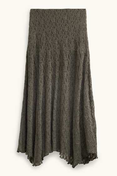 Dames - Jeansrok - bruin