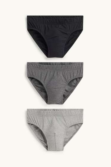 Men - Multipack of 3 - briefs - gray