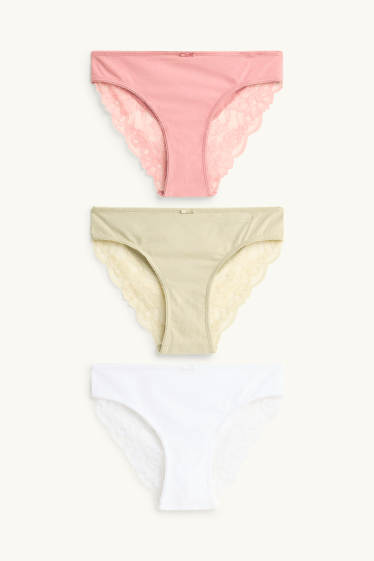 Dámské - Multipack 3 ks - kalhotky - khaki