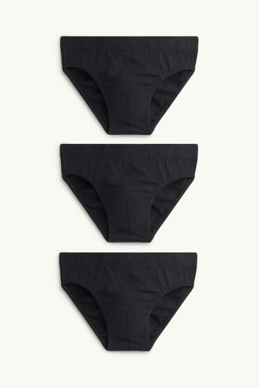 Hommes - Lot de 3 - slips - noir