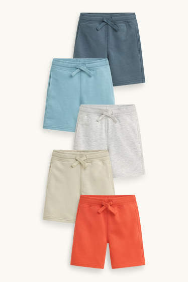 Copii - Băieți - Multipack 5 perechi - pantaloni scurți trening - portocaliu / albastru