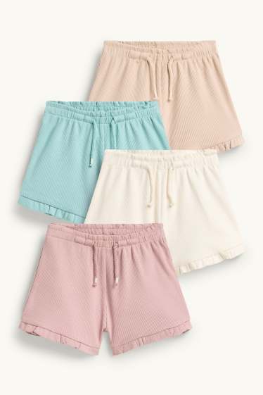 Baby Girls - Multipack of 4 - baby shorts - ribbed - rose
