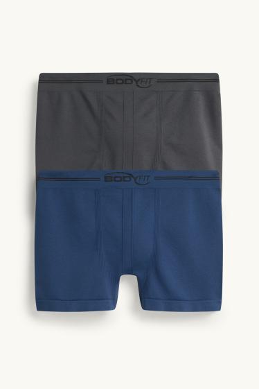 Bărbați - Multipack 2 perechi - chiloți boxer - fără cusături - albastru închis