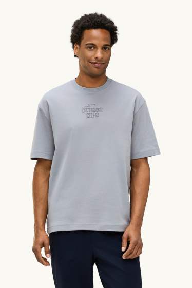 Hommes - T-shirt - relaxed fit - gris clair