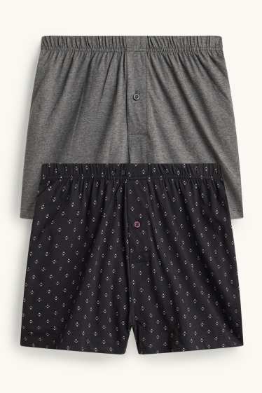 Herren - Multipack 2er - Boxershorts - Jersey - grau