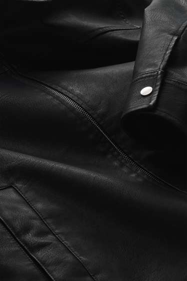 Hommes - Blouson motard - synthétique - noir