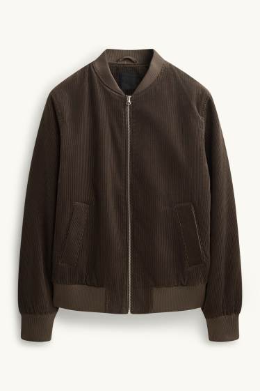 Men - Corduroy bomber jacket - brown