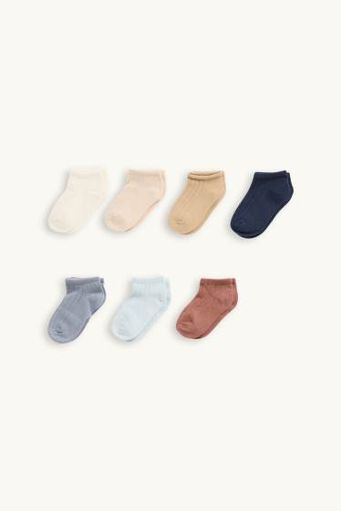 Bébés garçons - Lot de 7 paires - chaussettes bébé - côtelées - bleu clair