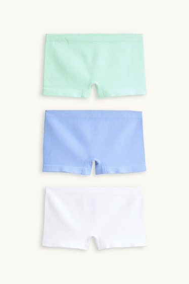 Kinder Mädchen - Multipack 3er - Boxershorts - gerippt - hellgrün