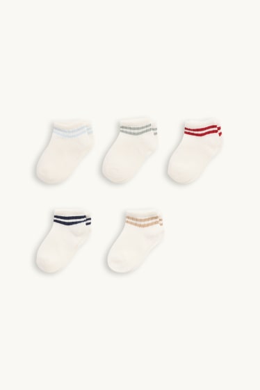 Bébés garçons - Lot de 5 paires - chaussettes bébé - côtelées - blanc