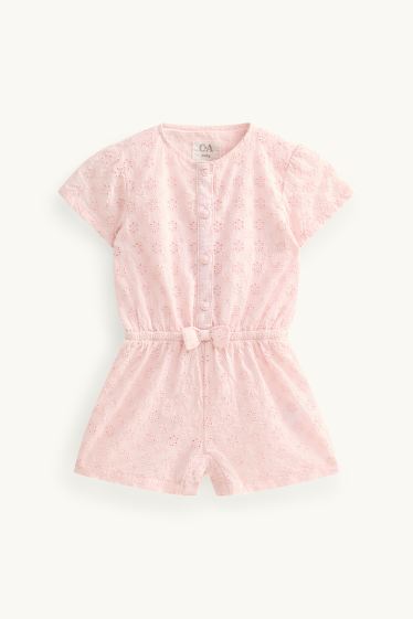Baby Girls - Floral - baby playsuit - rose