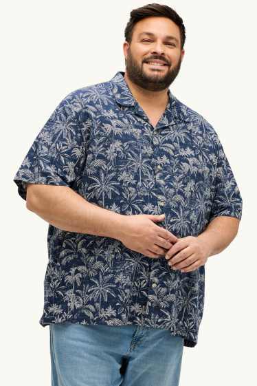 Hombre - Camisa - regular fit - estampada - azul oscuro