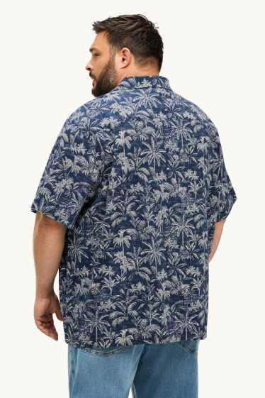 Hombre - Camisa - regular fit - estampada - azul oscuro