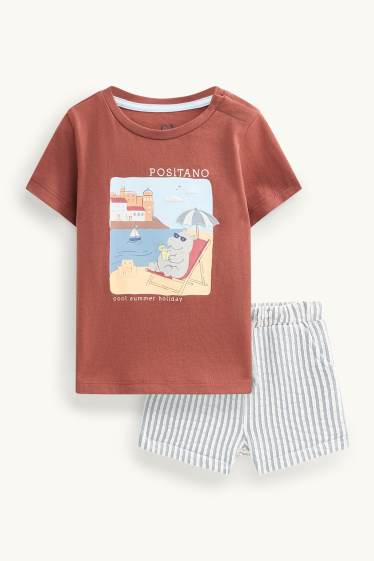 Bebeluși - băieți - Vacanță - compleu bebeluși - 2 piese - maro