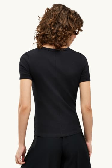 Mujer - Camiseta - slim fit - negro