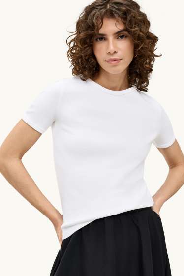 Damen - T-Shirt - Slim Fit - weiß