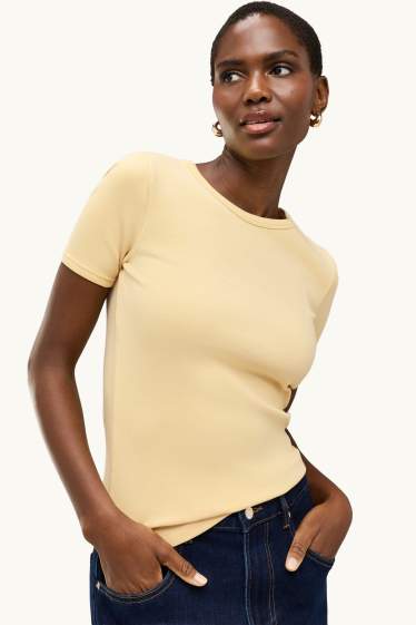 Damen - T-Shirt - Slim Fit - gelb