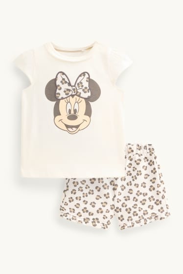 Baby Mädchen - Minnie Maus - Baby-Outfit - 2 teilig - cremefarben