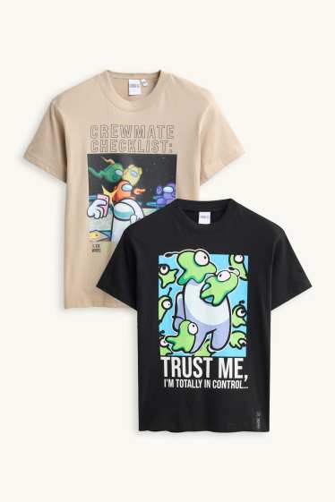 Children Boys - Multipack of 2 - Among Us - short sleeve T-shirt - black / beige