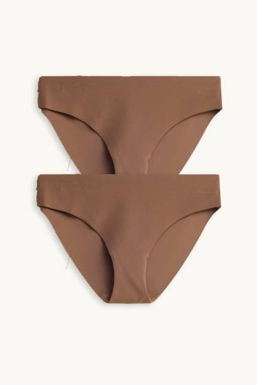 Damen - Multipack 2er - Invisible Slip - braun