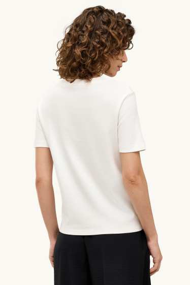 Dona - Samarreta de màniga curta - regular fit - de flors - blanc