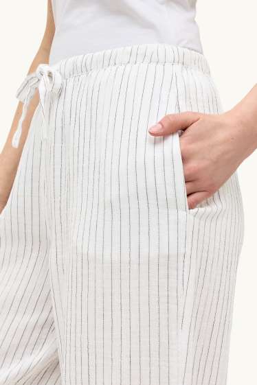 Femmes - Bas de pyjama - à rayures - blanc