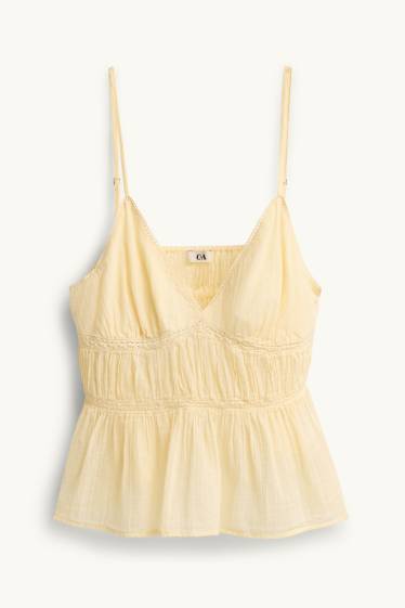 Femmes - Caraco - smocké - beige