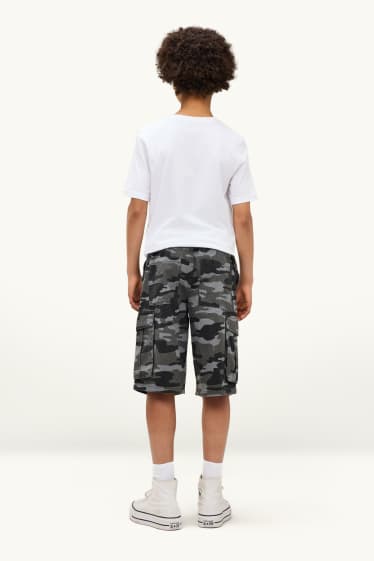 Kinder Buben - Cargo-Bermudas - gemustert - camouflage