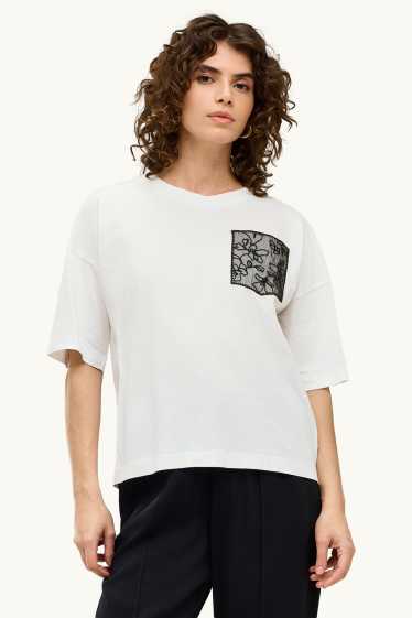 Dames - T-shirt - relaxed fit - wit