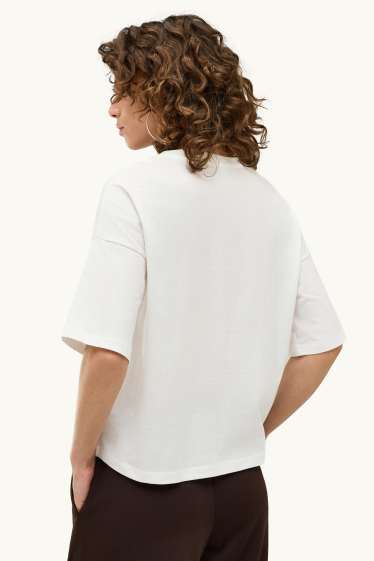 Femmes - T-shirt - relaxed fit - blanc
