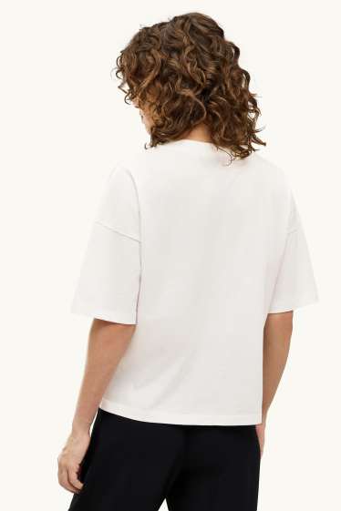 Damen - T-Shirt - Relaxed Fit - Micky Maus - weiß