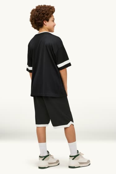 Kinder Jungen - Los Angeles - Set - Kurzarmshirt und Shorts - 2 teilig - schwarz