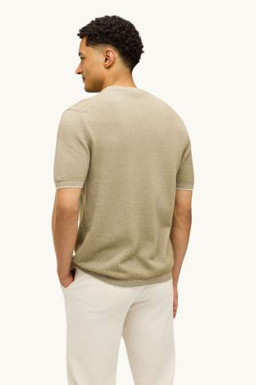 Herren - Strick-T-Shirt - Regular Fit - khaki