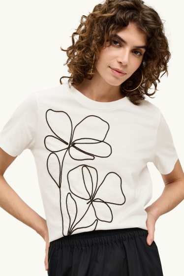 Women - T-shirt - regular fit - white