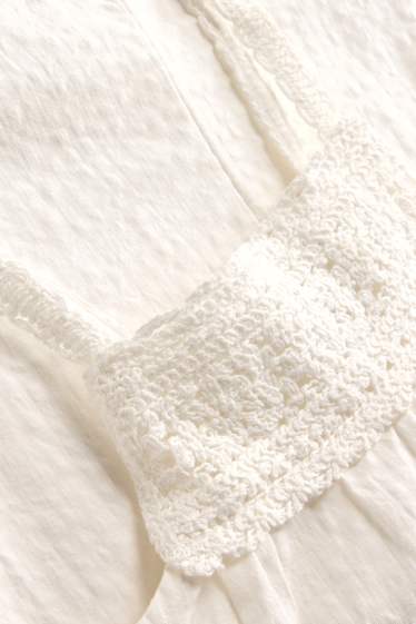 Kinderen: meisjes - Jurk - met structuur - wit