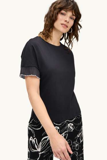 Dámské - Tričko - regular fit - černá