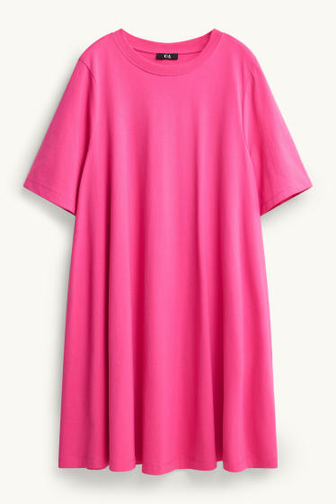 Femei - Rochie-tricou - roz
