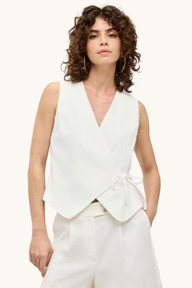 Damen - Business-Weste - Relaxed Fit - weiß