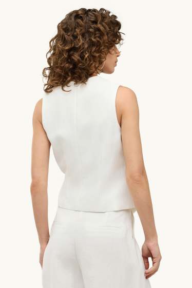 Damen - Business-Weste - Relaxed Fit - weiß