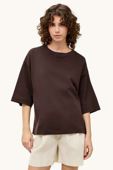 Damen - T-Shirt - Oversized - braun