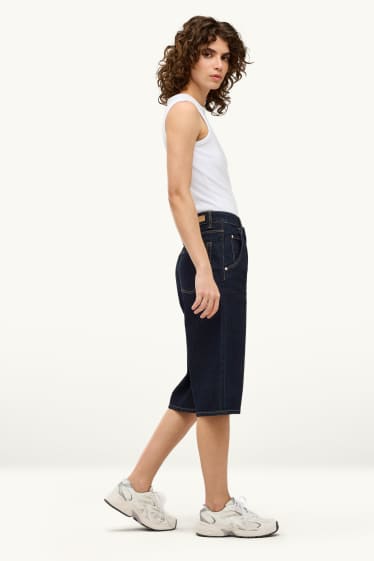 Mujer - Bermuda vaquera - high waist - vaqueros - azul oscuro